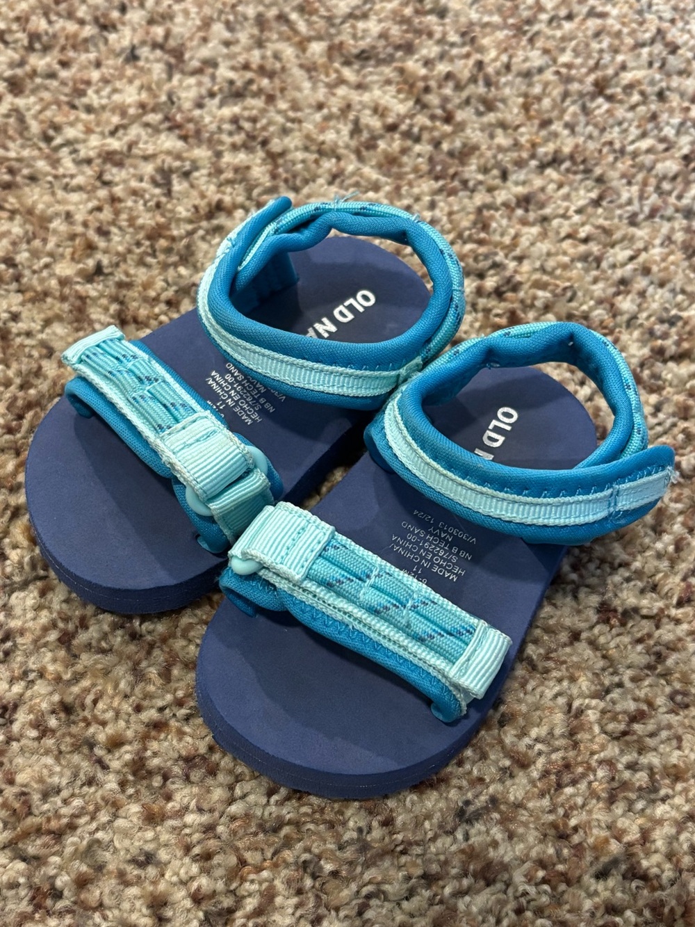 Old Navy Baby Blue Teal Adjustable Strap Sandals